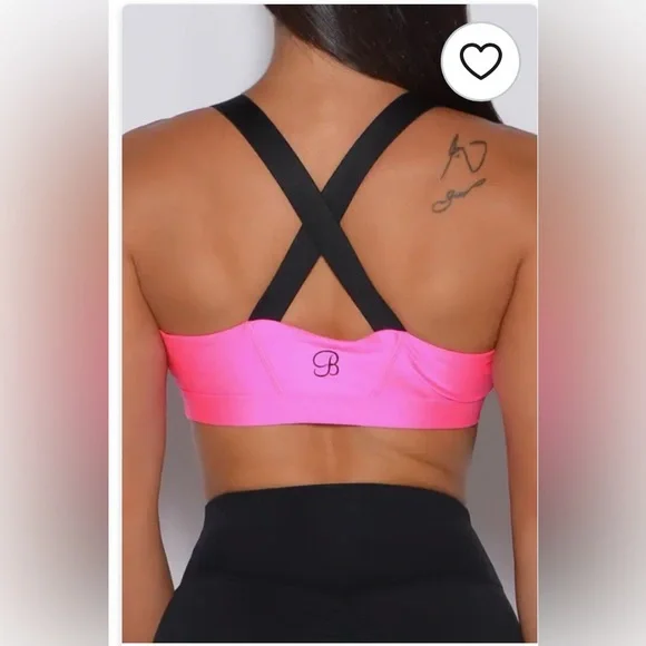 Bombshell Sportswear glow Pink Supportive Sports Bra size small - Picture 2 of 8